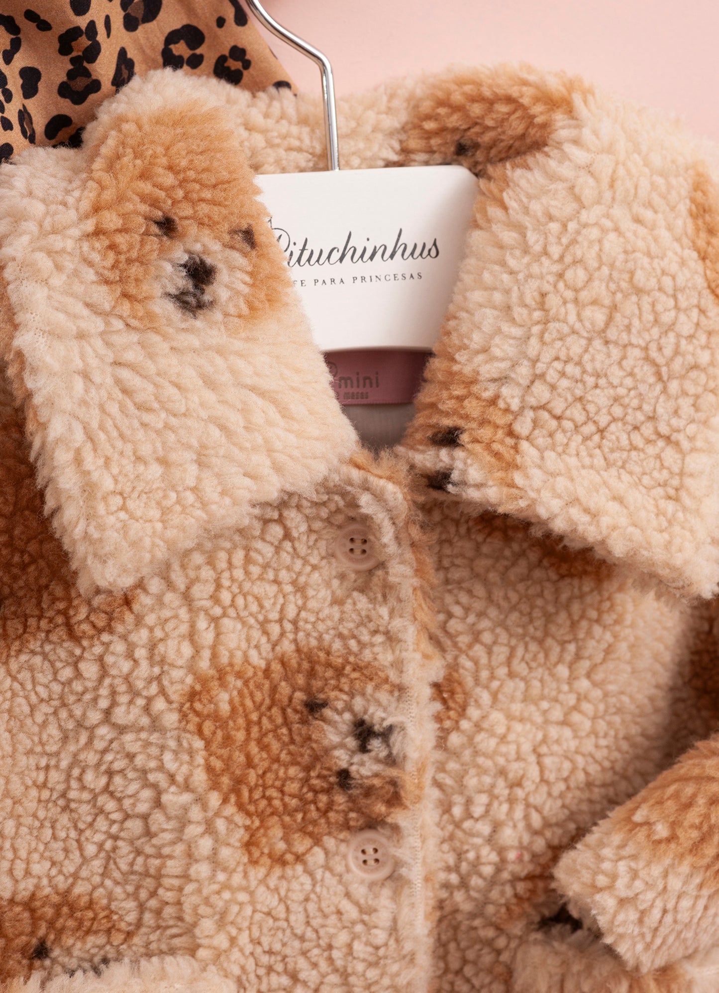 Casaco Pele Teddy Rosto Ursinha