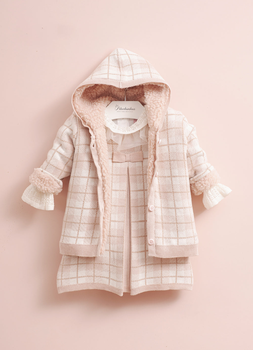 Casaco Tricot Xadrez Forro Carneirinho Pmini