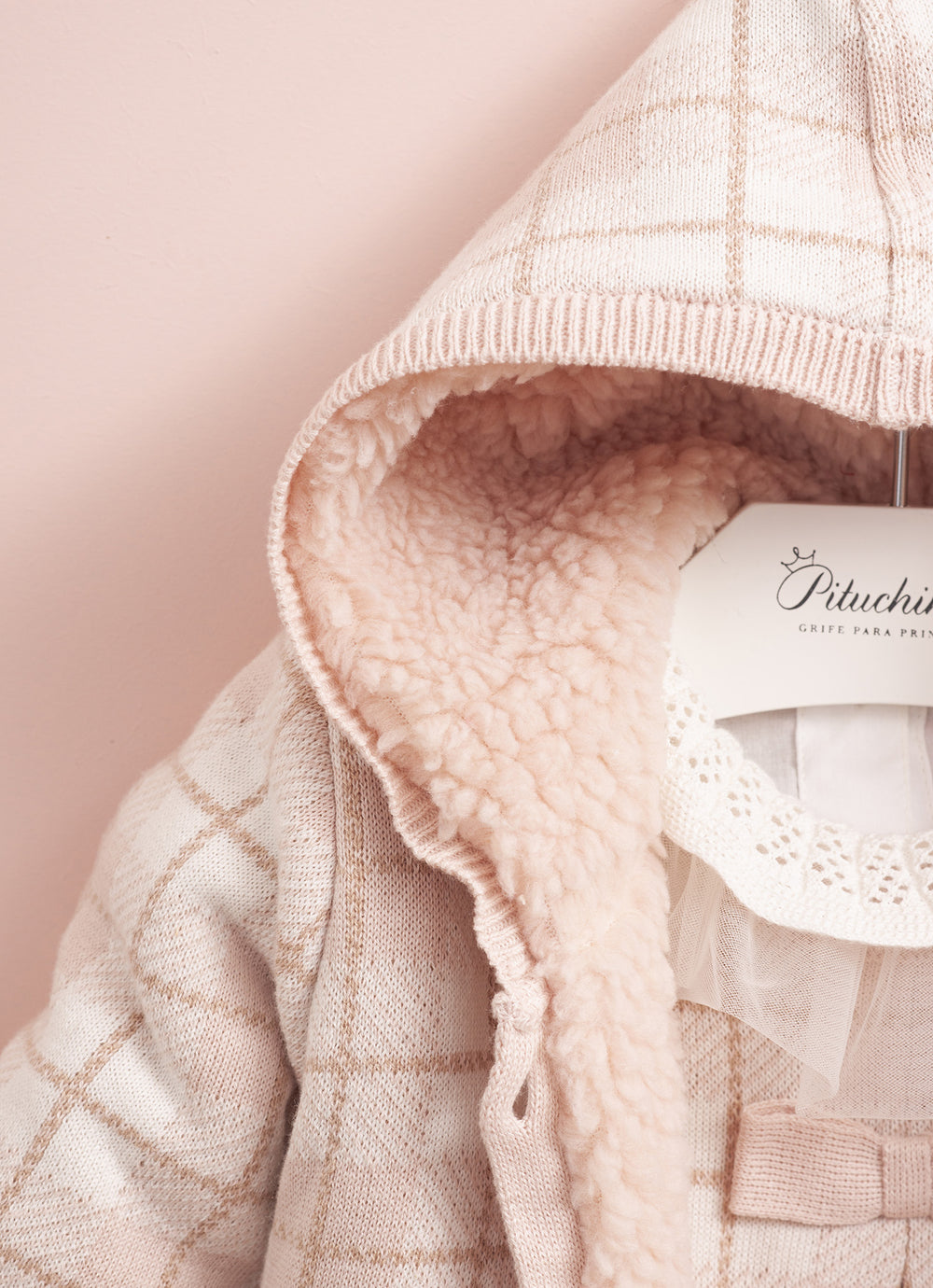 Casaco Tricot Xadrez Forro Carneirinho Pmini