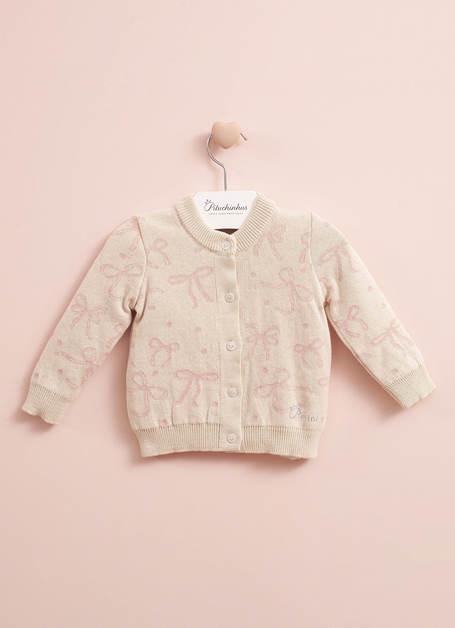 Casaqueto Tricot Jacquard Laços
