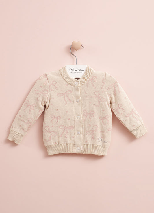 Casaqueto Tricot Jacquard Laços