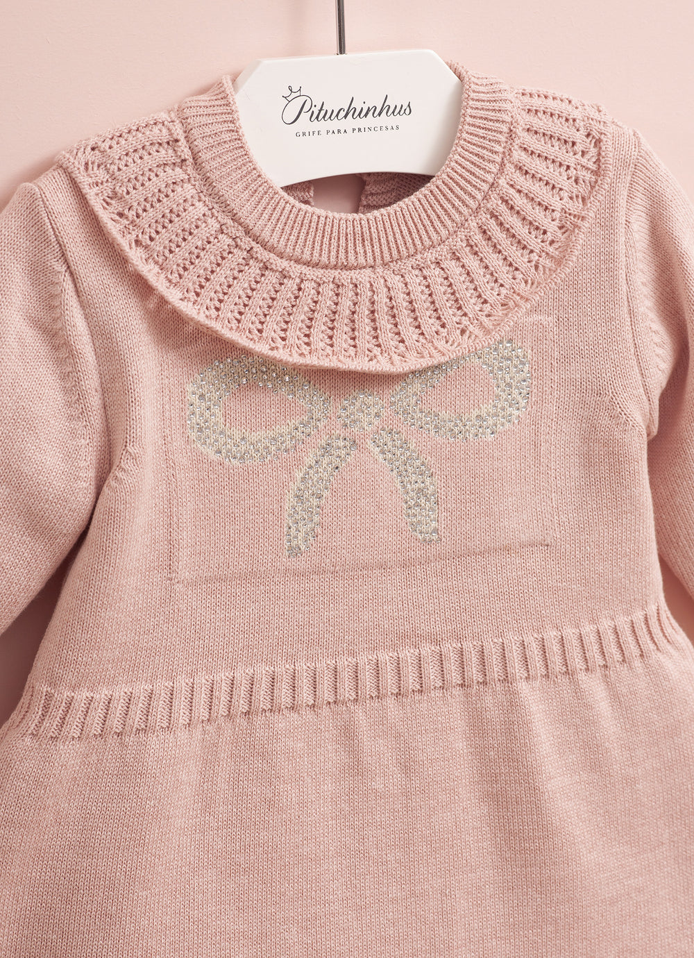 Vestido Tricot Laço Cristal