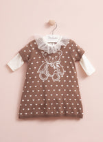 Vestido Tricot Ursinha Poá Corações