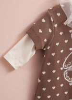 Vestido Tricot Ursinha Poá Corações