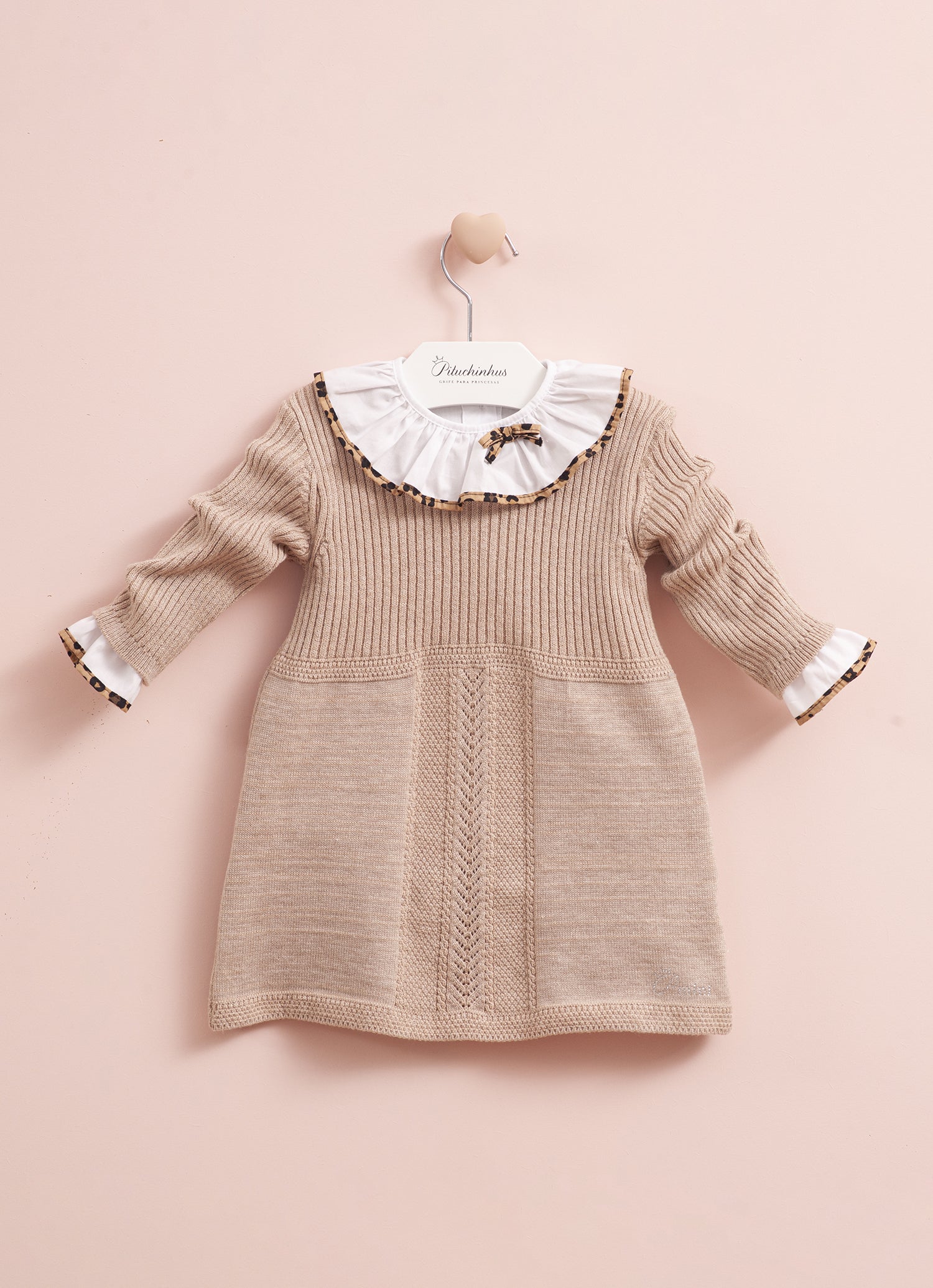 Vestido Tricot Canelado Com Pontos