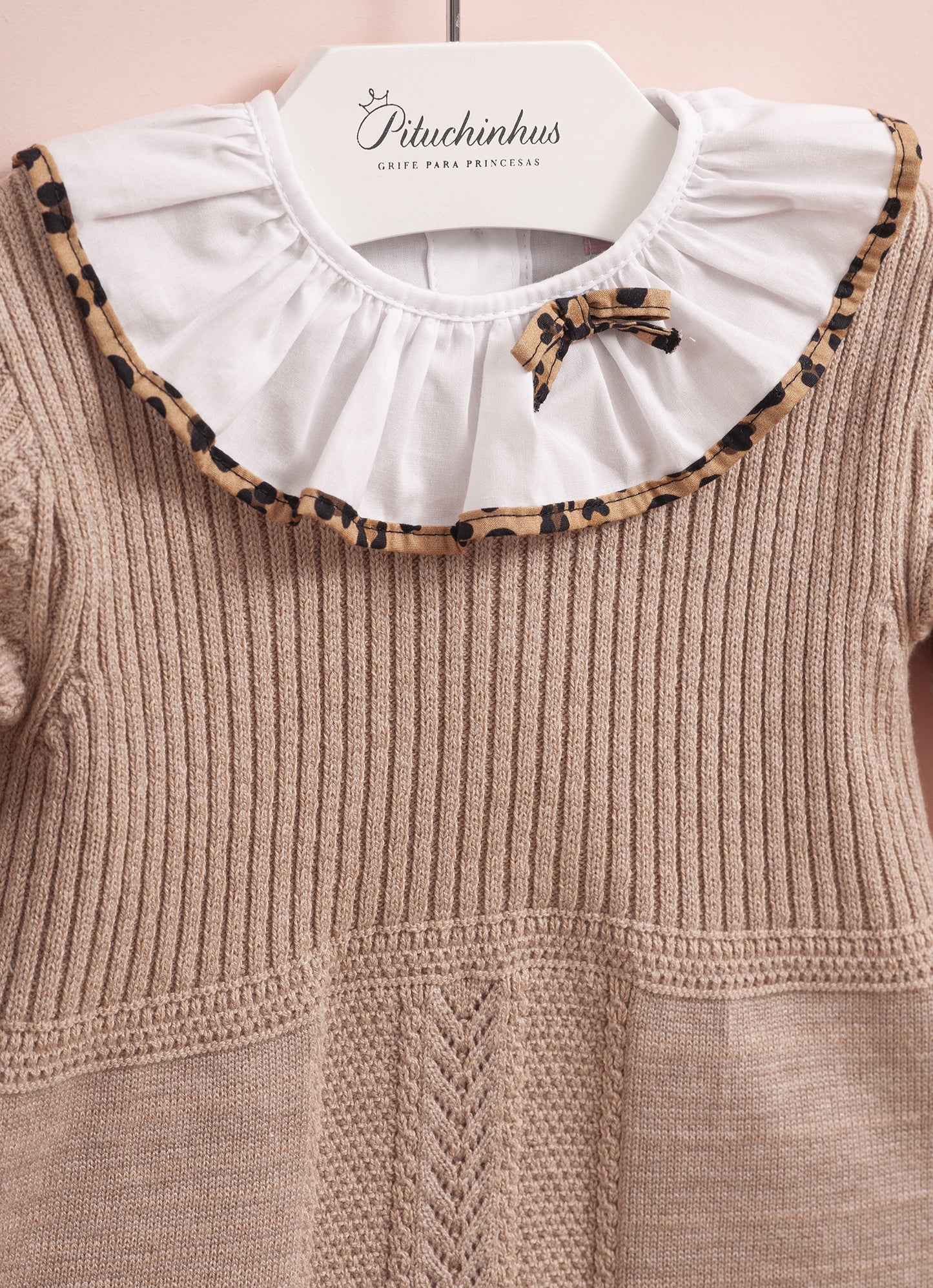 Vestido Tricot Canelado Com Pontos