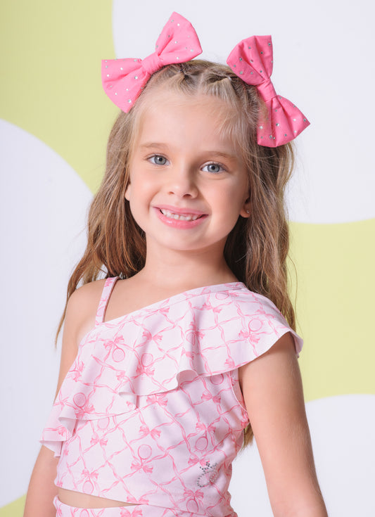 Blusa Cropped Light Estampa Raquetes