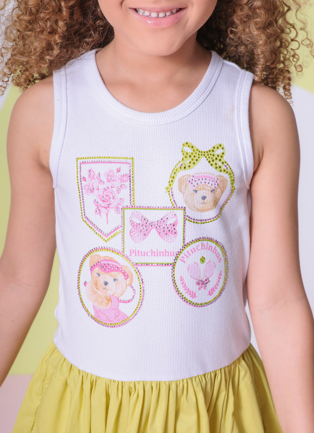 Vestido Ribana Patches Tennis Saia Tricoline