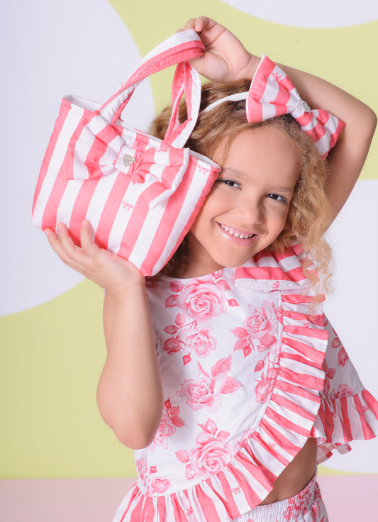 Bolsa Algodão Estampado Laço