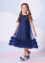 Vestido Festa Tule Maxi Laços