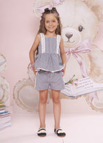 Blusa Algodão Xadrez Renda Bordada