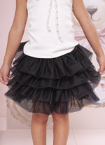 Saia Short Babados Tule