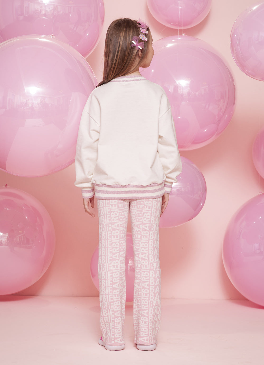 Calça Tricot Flare Jacquard Barbie