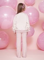 Calça Tricot Flare Jacquard Barbie