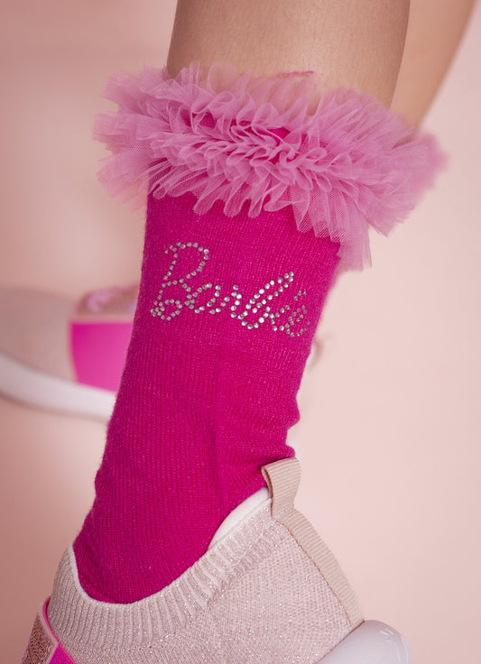 Meia Tricot Barbie Frufru