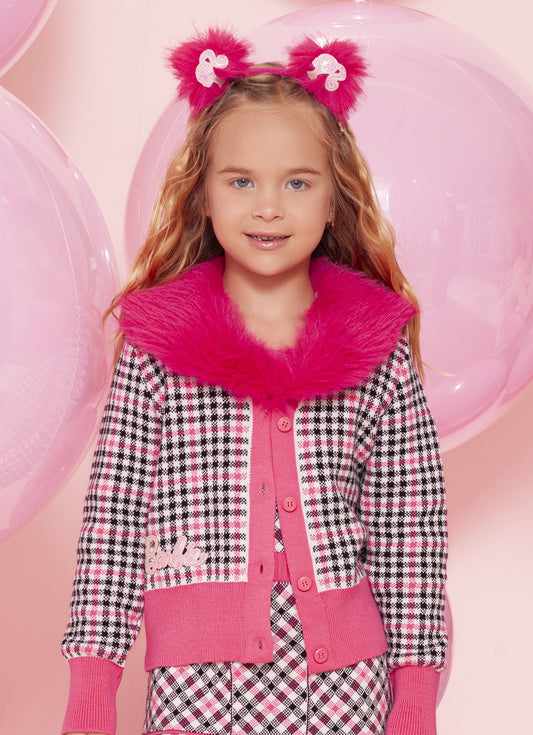 Casaqueto Tricot Xadrez Barbie