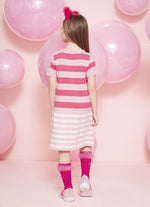 Vestido Tricot Listrado Patche Coração Patche