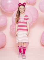 Vestido Tricot Listrado Patche Coração Patche