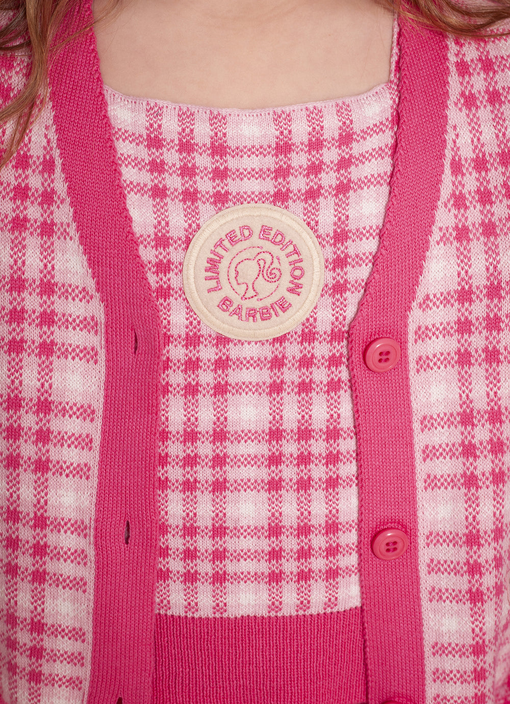 Twin Set Tricot Xadrez Patches Barbie