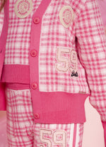 Twin Set Tricot Xadrez Patches Barbie