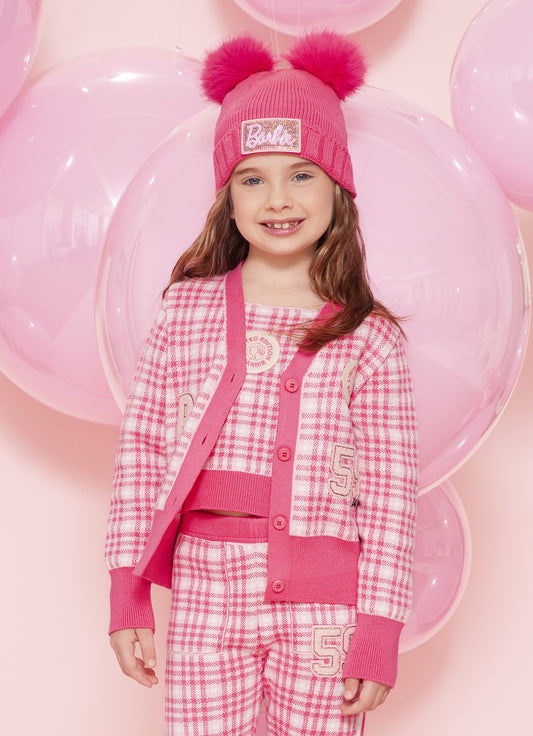 Twin Set Tricot Xadrez Patches Barbie