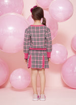 Blusa Tricot Xadrez Patche Barbie
