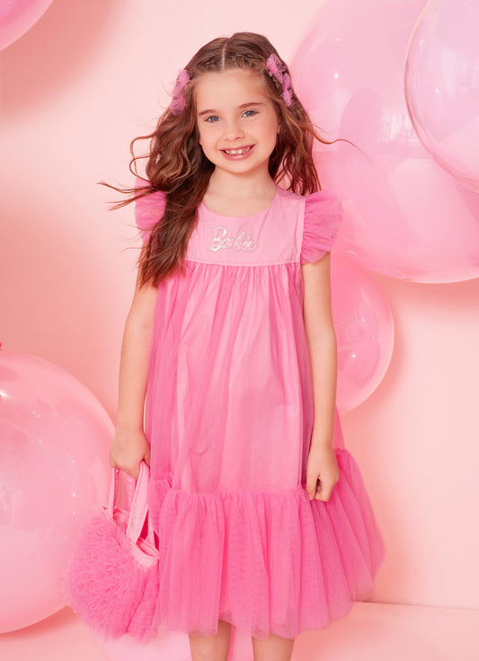 Vestido Tule Patche Barbie