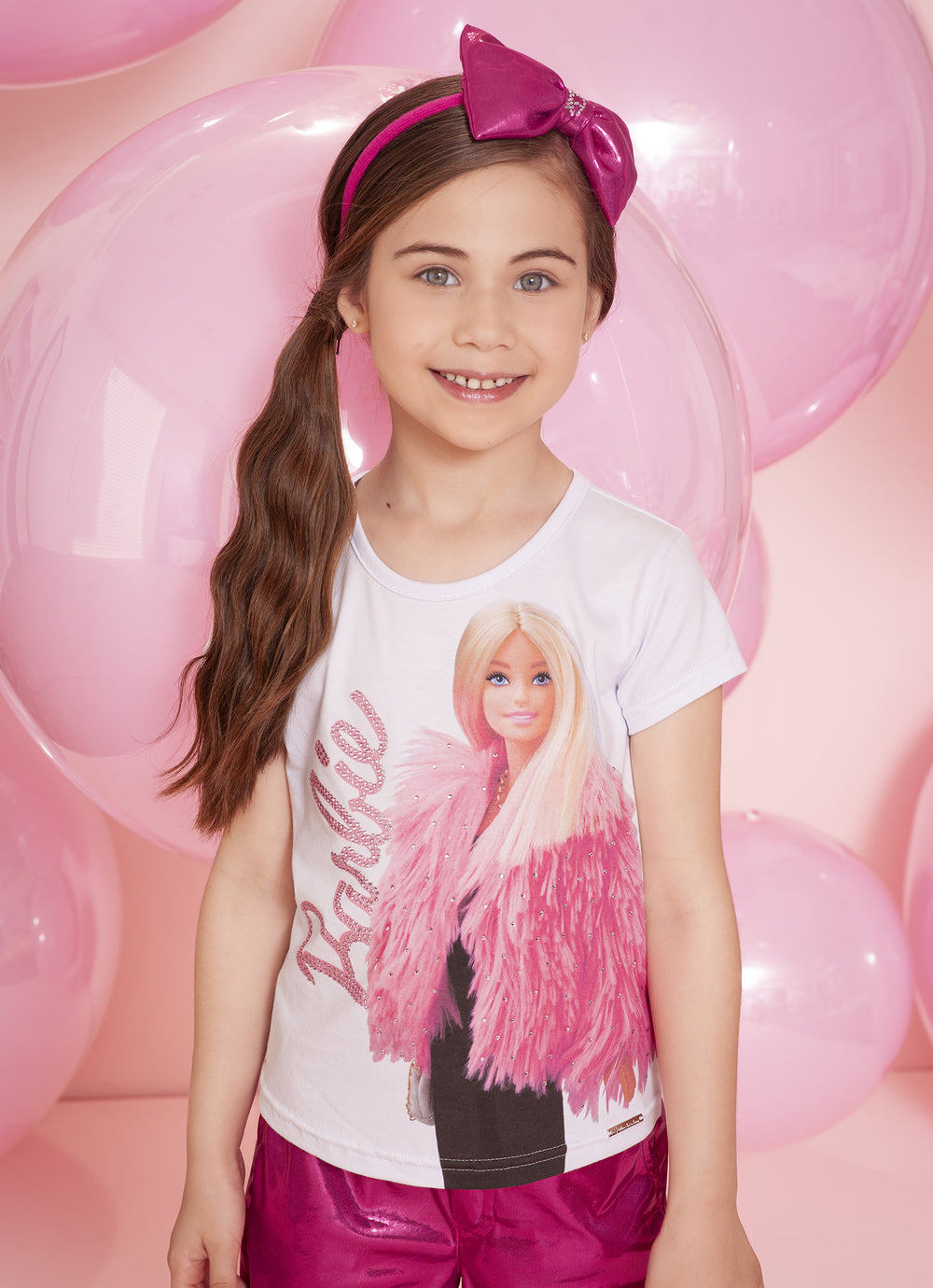 Blusa Cotton Serigrafia Barbie Casaco Pele
