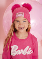 Touca Tricot Canelada Barbie Pompons Pele