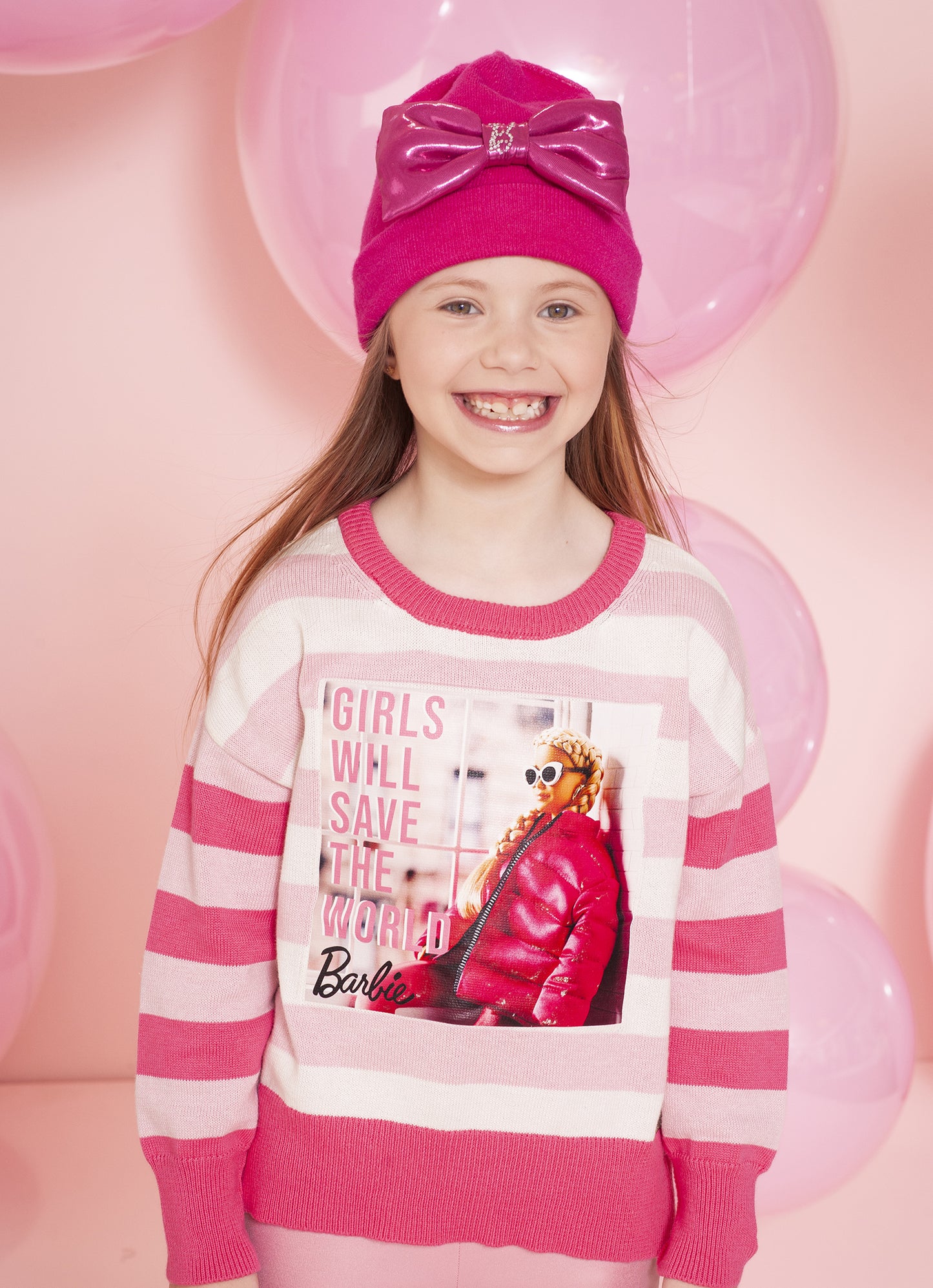 Touca Tricot Laço Puffer Brilho Barbie