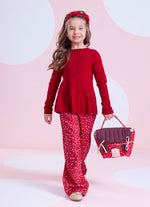 Calça Reta Algodão Mini Flores