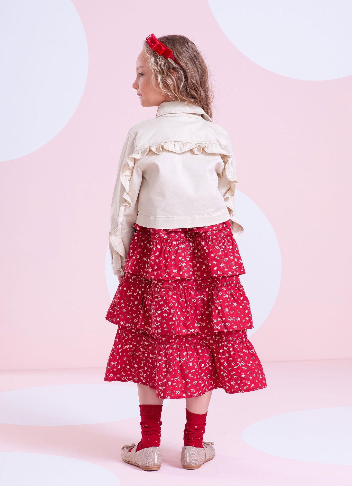 Jaqueta Sarja Babadinho Laços Bordados