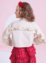 Jaqueta Sarja Babadinho Laços Bordados