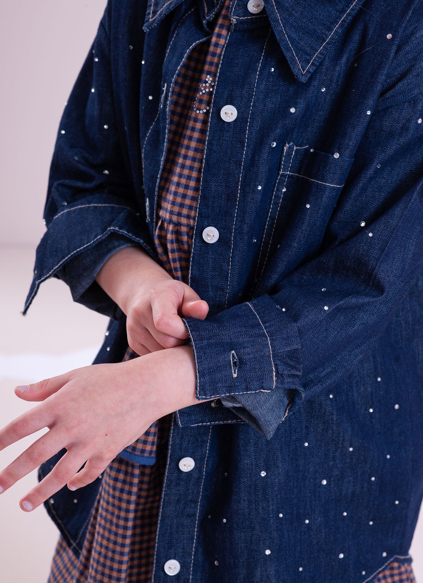 Camisa Jeans Fino Cristais