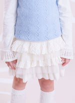 Saia Tricot Babados Renda e Tule