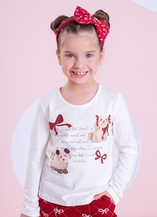 Blusa Cotton Serigrafia Best Friends Cristal
