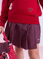 Saia Short Xadrez Pregas