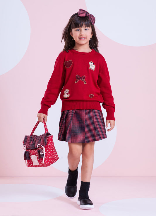 Blusa Tricot Patches Cachorrinhos