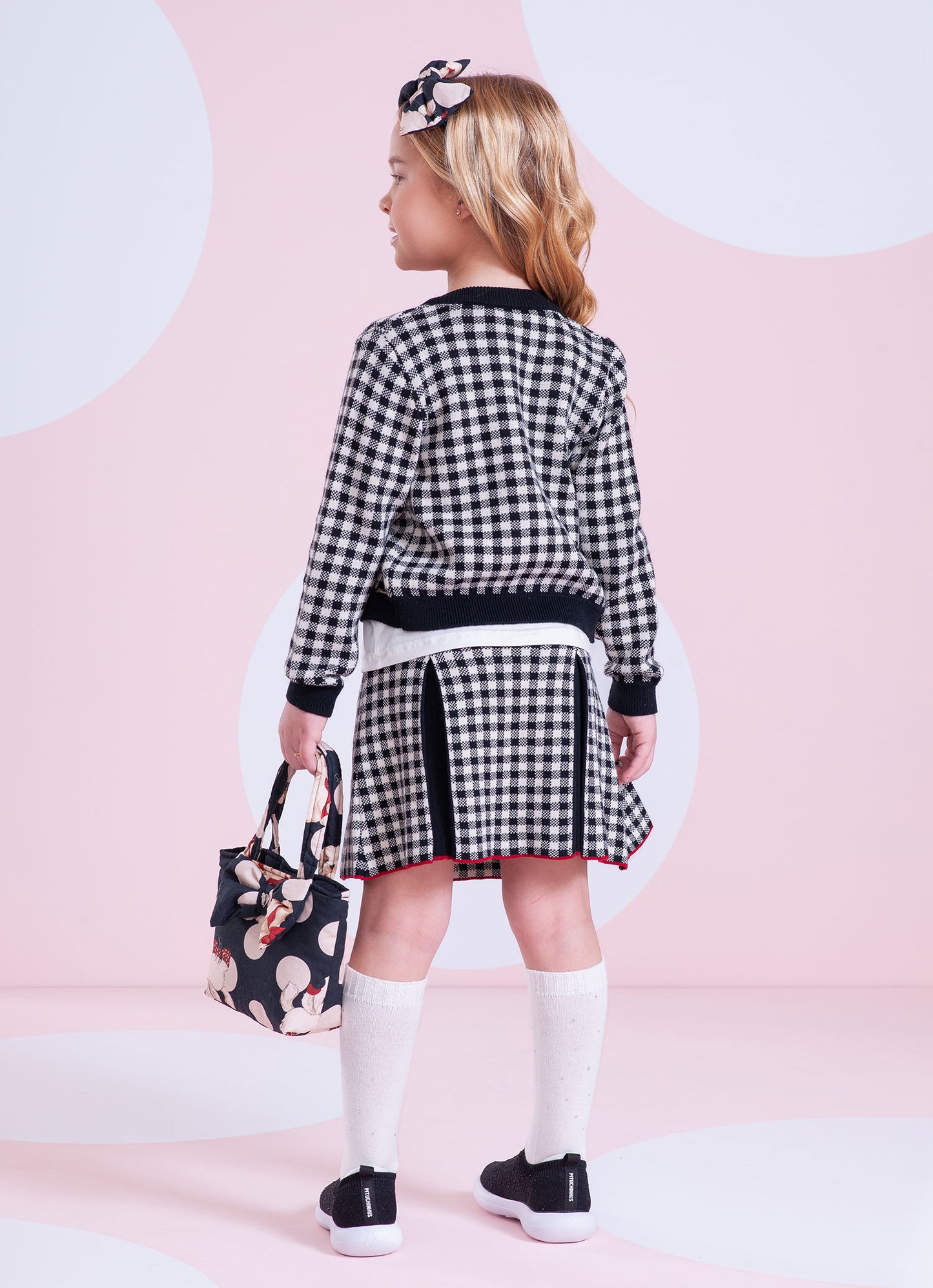 Casaqueto Tricot Xadrez Bordados