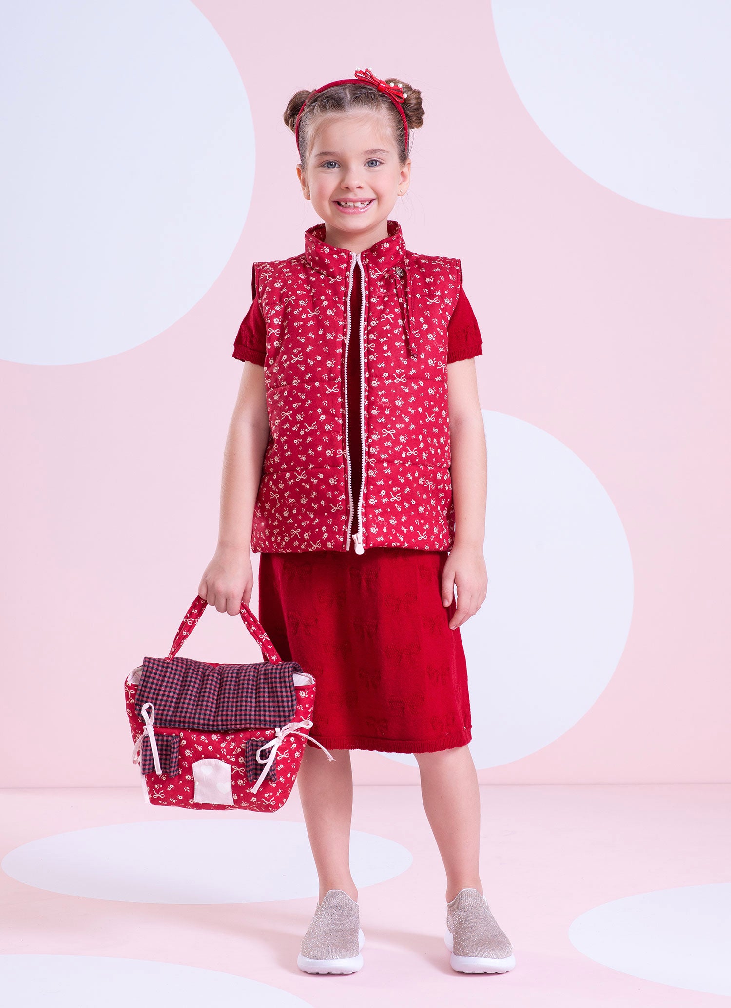 Colete Puffer Algodão Mini Flores