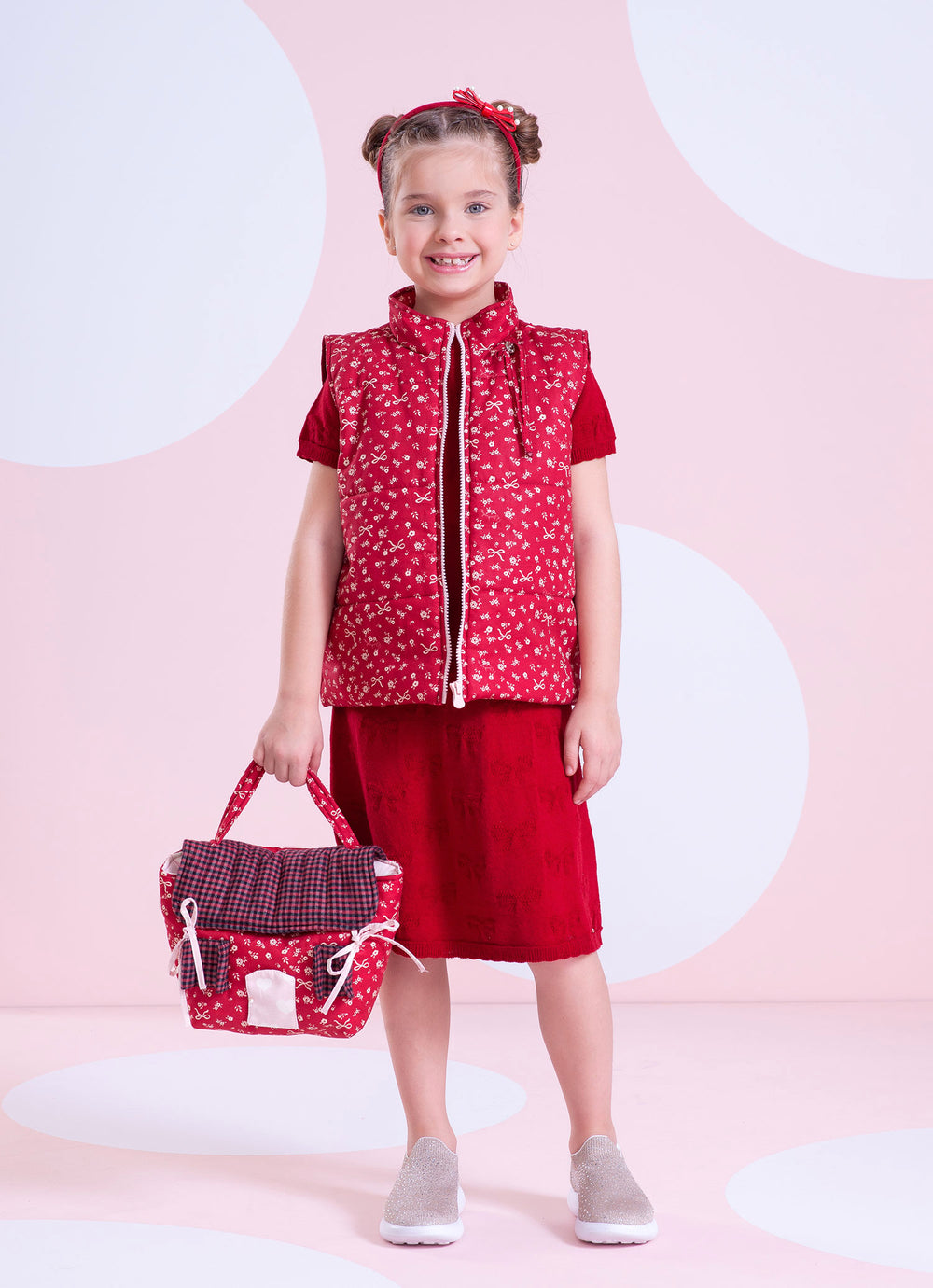 Colete Puffer Algodão Mini Flores