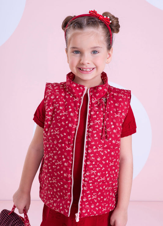 Colete Puffer Algodão Mini Flores