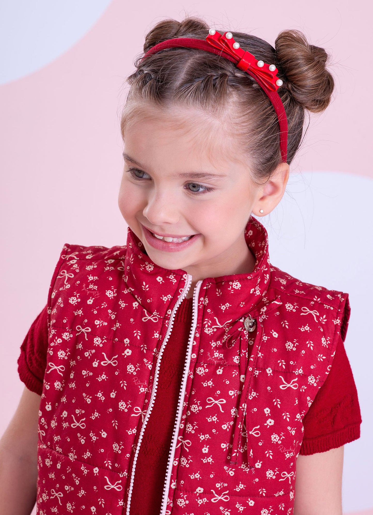 Colete Puffer Algodão Mini Flores