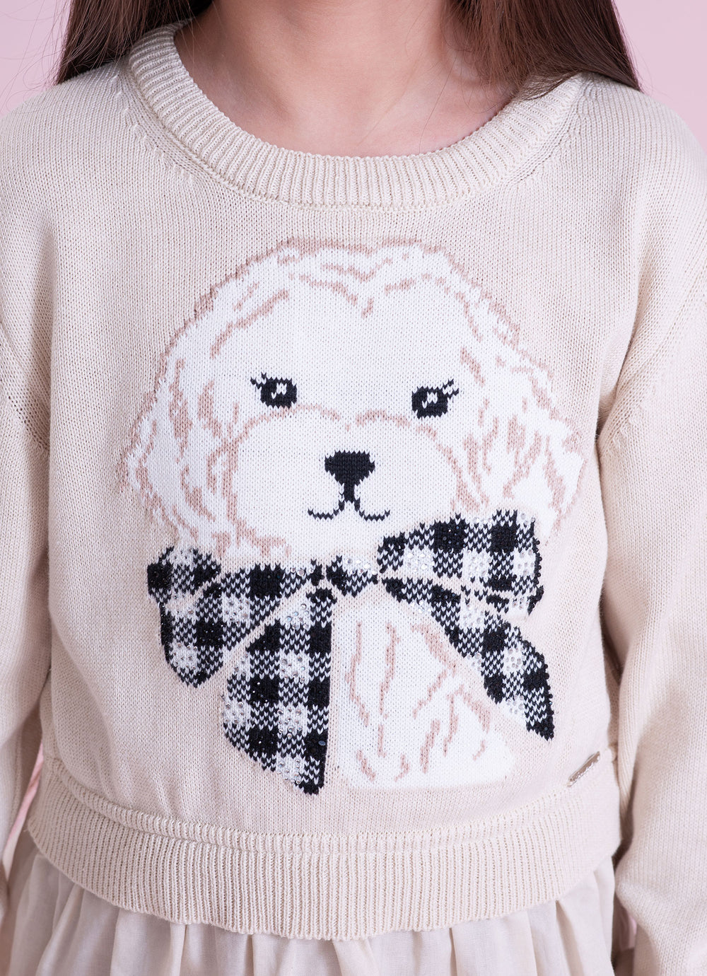 Blusa Tricot Rosto Cachorro