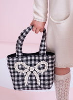 Bolsa Tricot Xadrez Laço