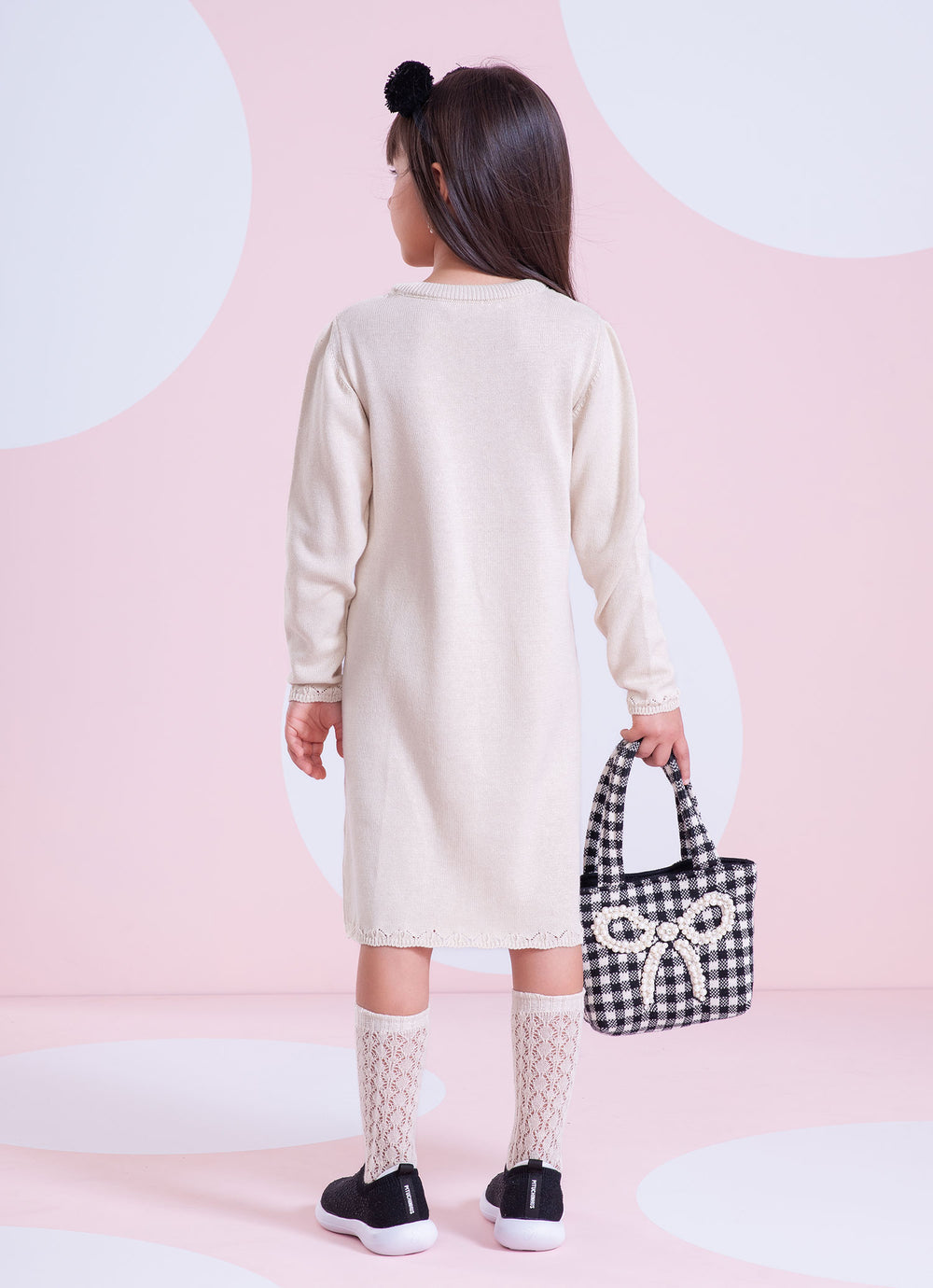 Vestido Tricot Rosto Cachorrinho Cristal