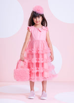 Vestido Festa Tricoline Saia Tule Fru Fru