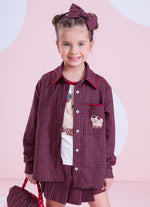 Maxi Camisa Xadrez Patche Cachorrinho