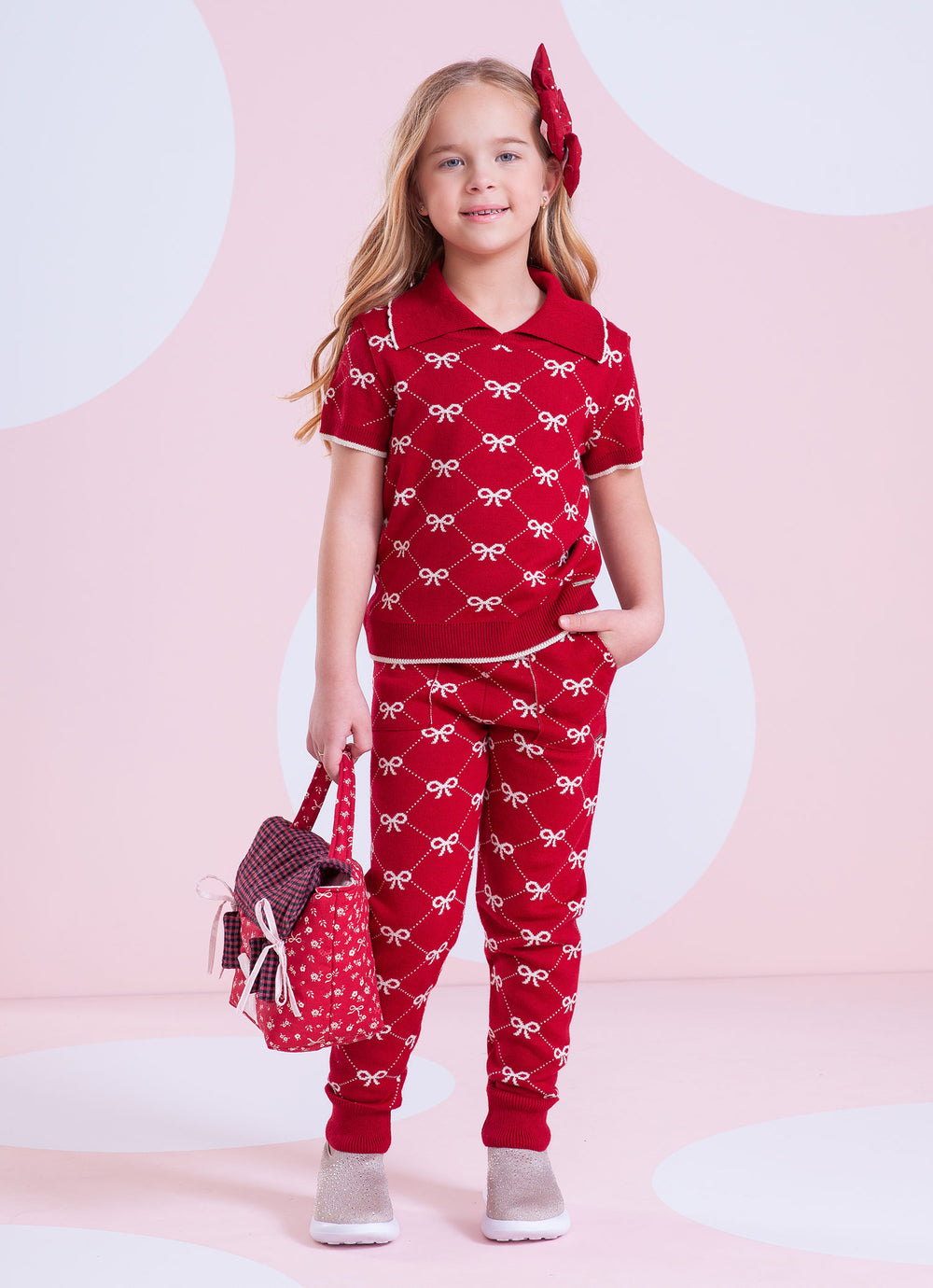 Blusa Tricot Gola Polo Mini Laços