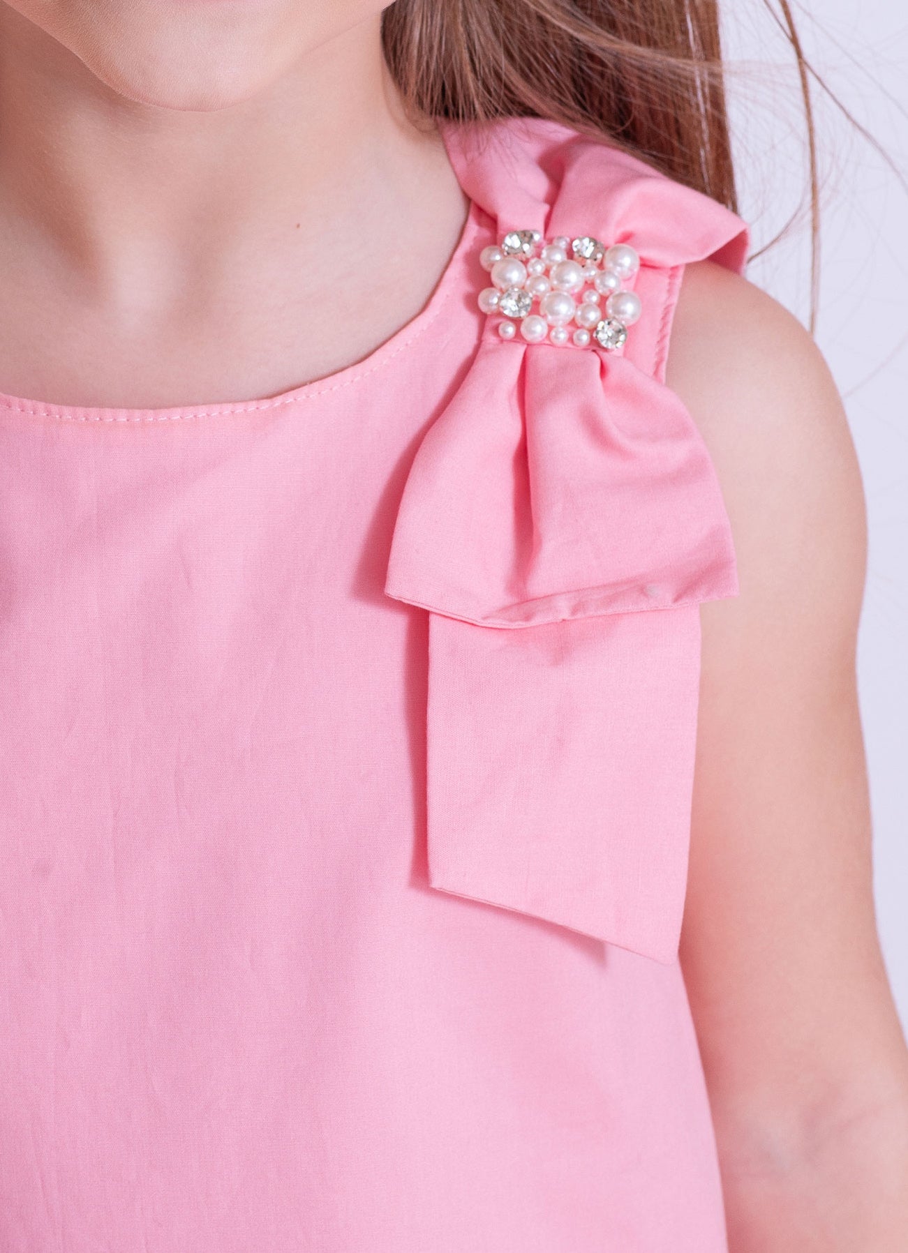 Blusa Tricoline Laços Ombros Bordados